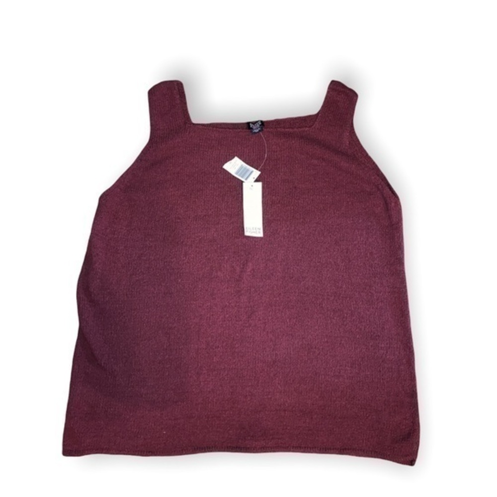 Eileen fisher sleeveless burgundy rhubarb red square neck tank top nwt